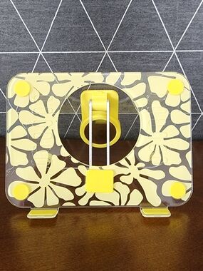 Acrylic Tablet Stand Phone Yellow Floral Flower Vivatar FBSTS001-YELFLR